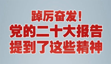 【黨的二十大】踔厲奮發(fā)！黨的二十大報(bào)告提到了這些精神